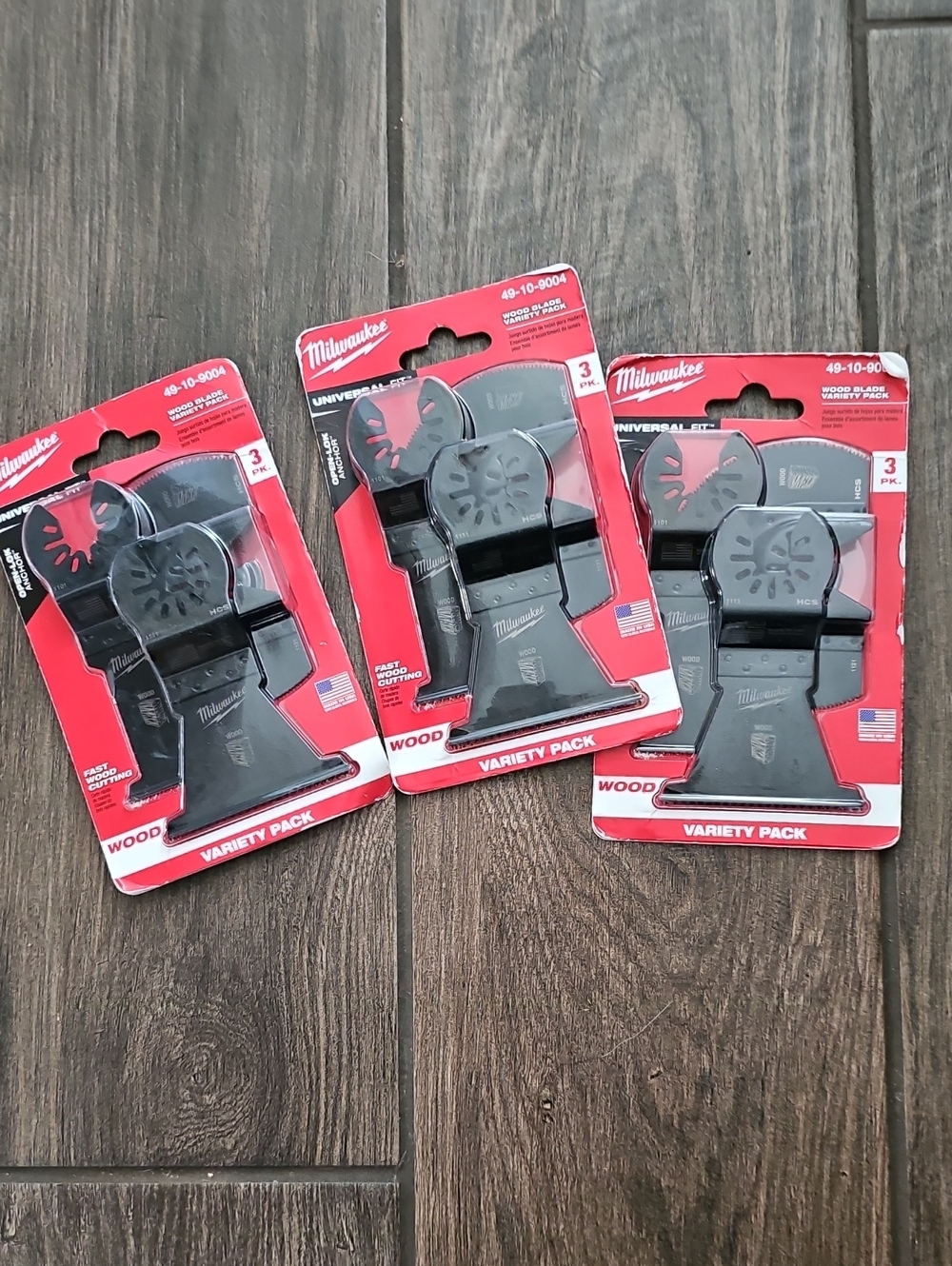 Milwaukee Wood Variety Pack Oscillating Blades - Black & Red (Set of 3)